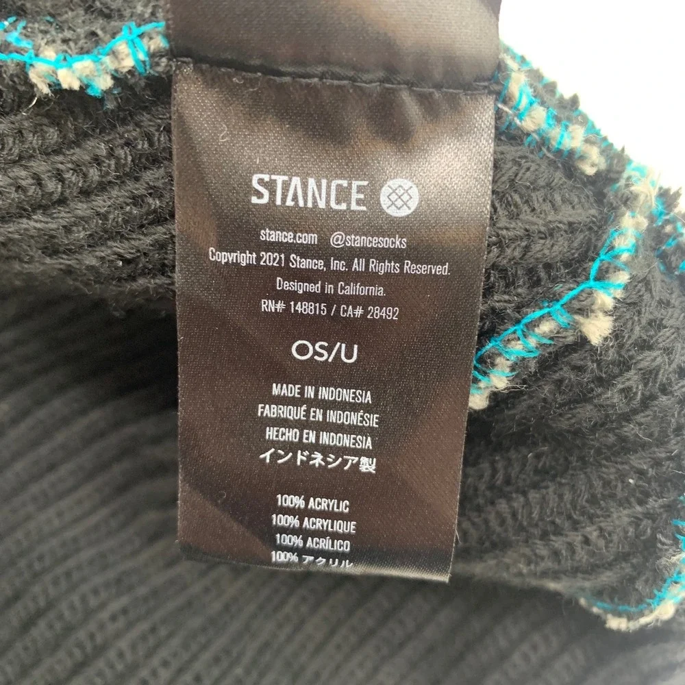 Stance Beanie Unisex OS Grey Black Color Block Knit Cuffed Hat